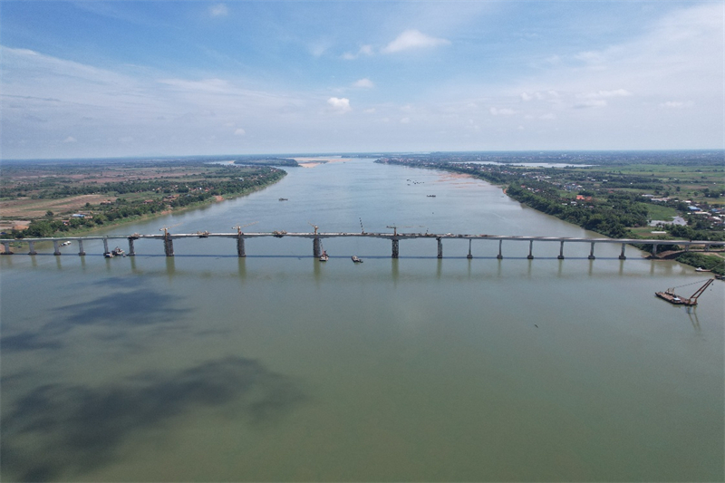 桔井湄公河特大橋航拍圖。上海建工供圖